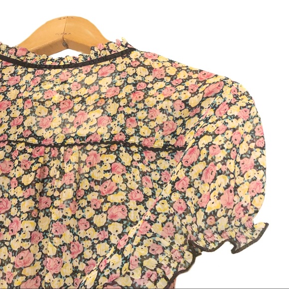 Vintage twentyone Floral Ditsy Print Frill Blouse - Picture 5 of 8